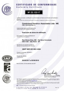 Certificação ABNT NBR ISO 9001:2008 